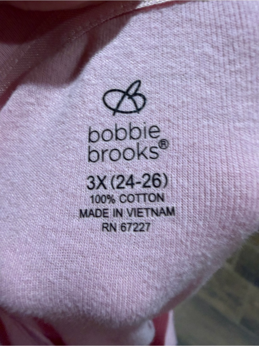 Bobbie Brooks Light Pink Short Sleeve Square Neck Tee with Stud Accents - Picture 3 of 4